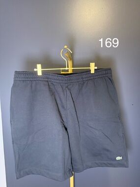 Lacoste Black Cotton Elastic Waist Shorts